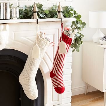 Candy Cane Striped Stocking, Red, Individual - Image 1