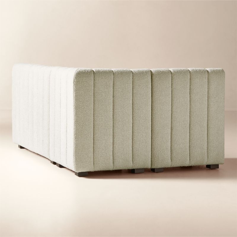 Duncan White Performance Fabric Single L-Shaped Loveseat Dining Banquette - Image 2