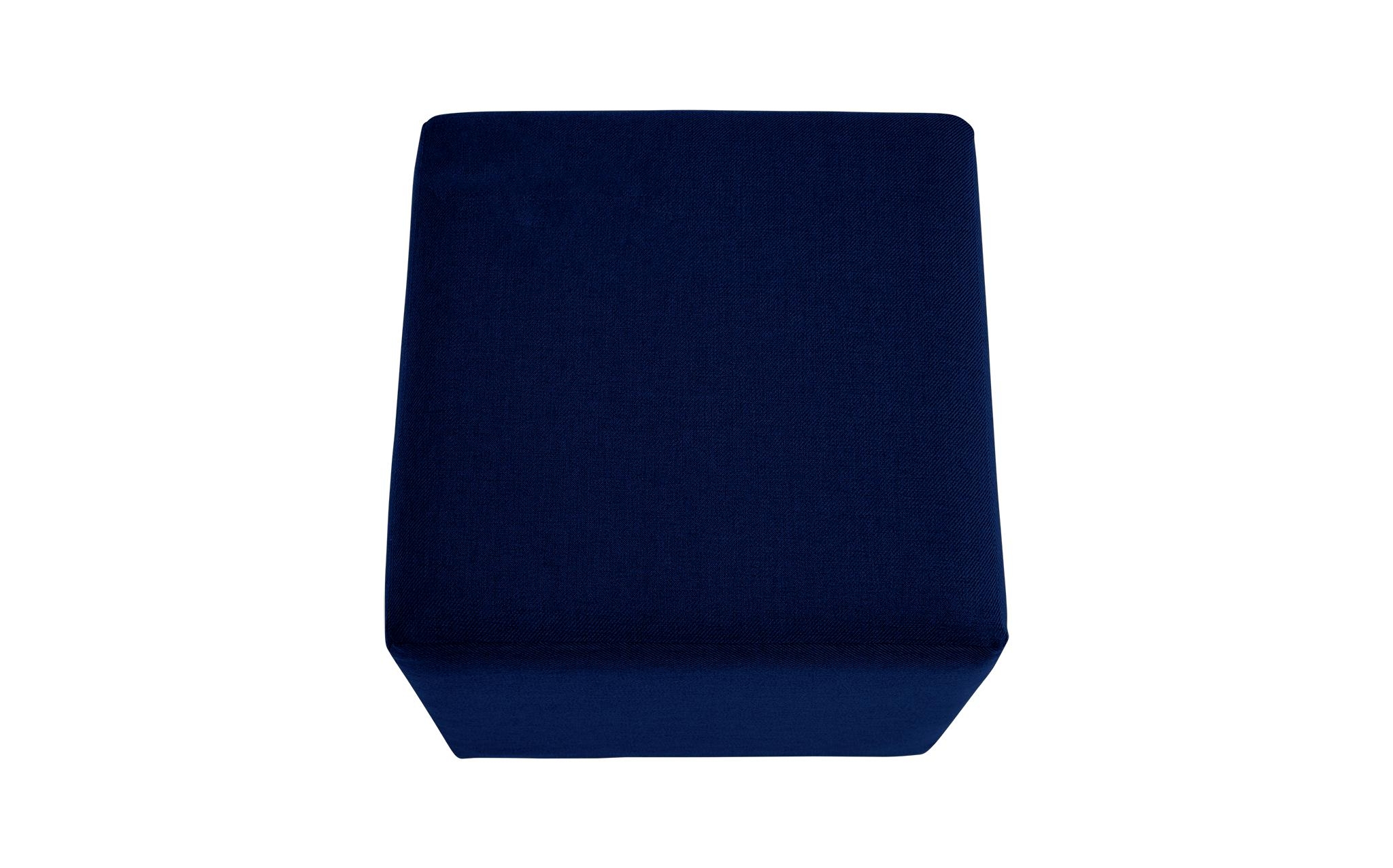 Blue Cort Mid Century Modern Cube Ottoman - Royale Cobalt - Mocha - 20 x 20 - Image 2