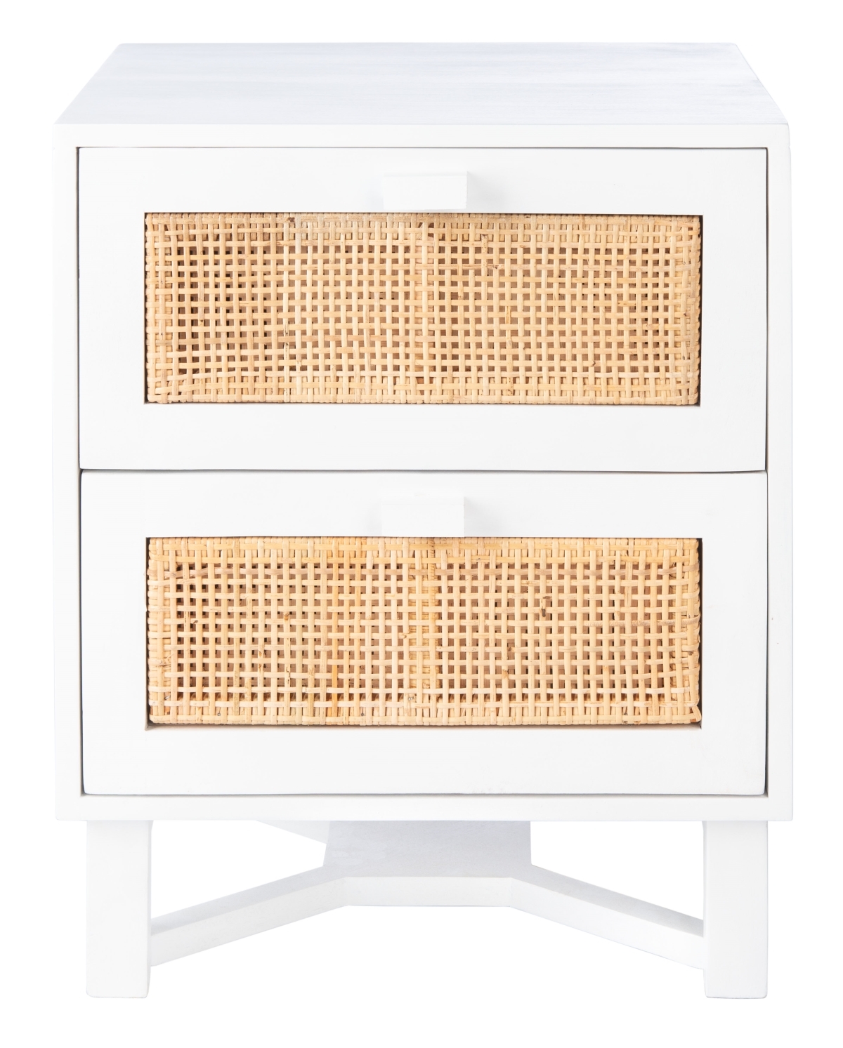 Hedwig 2 Drawer Nightstand - White / Natural - Safavieh - Image 0