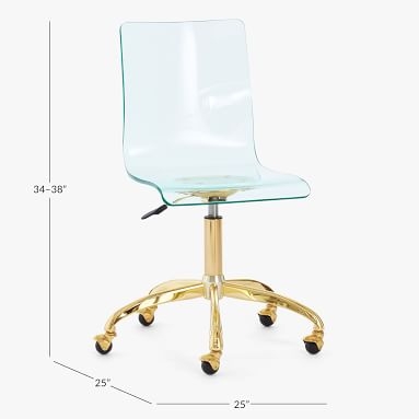 Mint Acrylic Swivel Desk Chair - Image 2