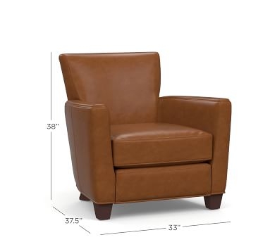 Irving Square Arm Leather Power Tech Recliner, Polyester Wrapped Cushions, Vegan Java - Image 2