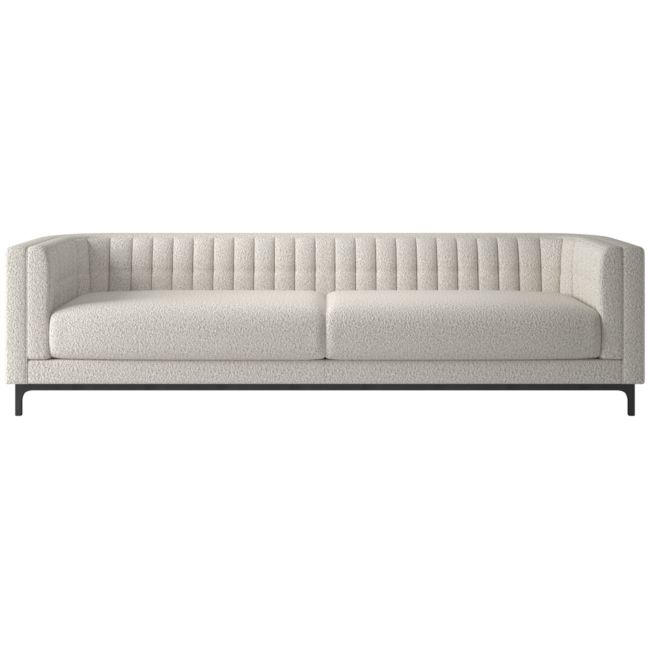 Ambroise 104" Bloce Grey Sofa - Image 0