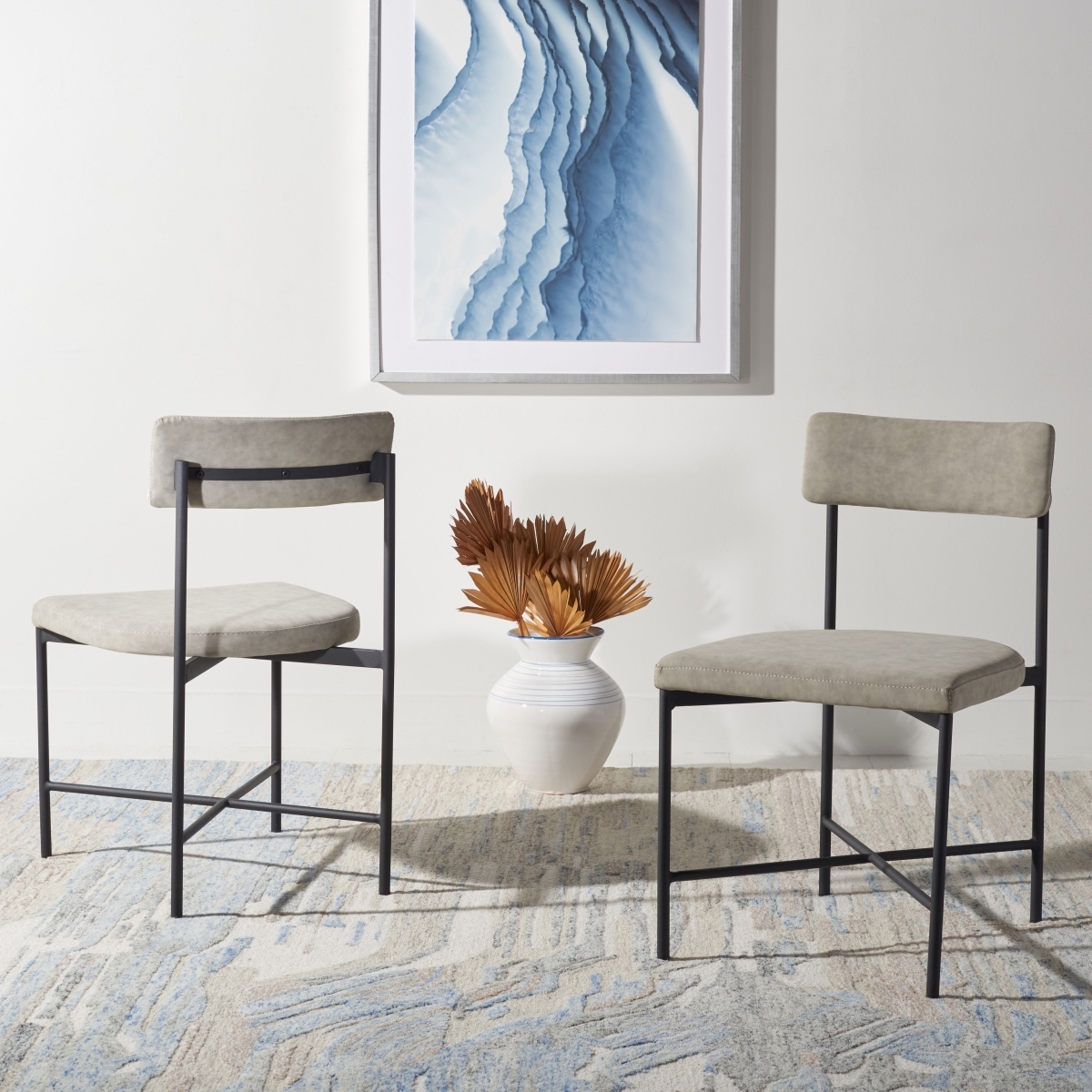 Archer Dining Chair - Light Grey / Black - Safavieh - Image 1