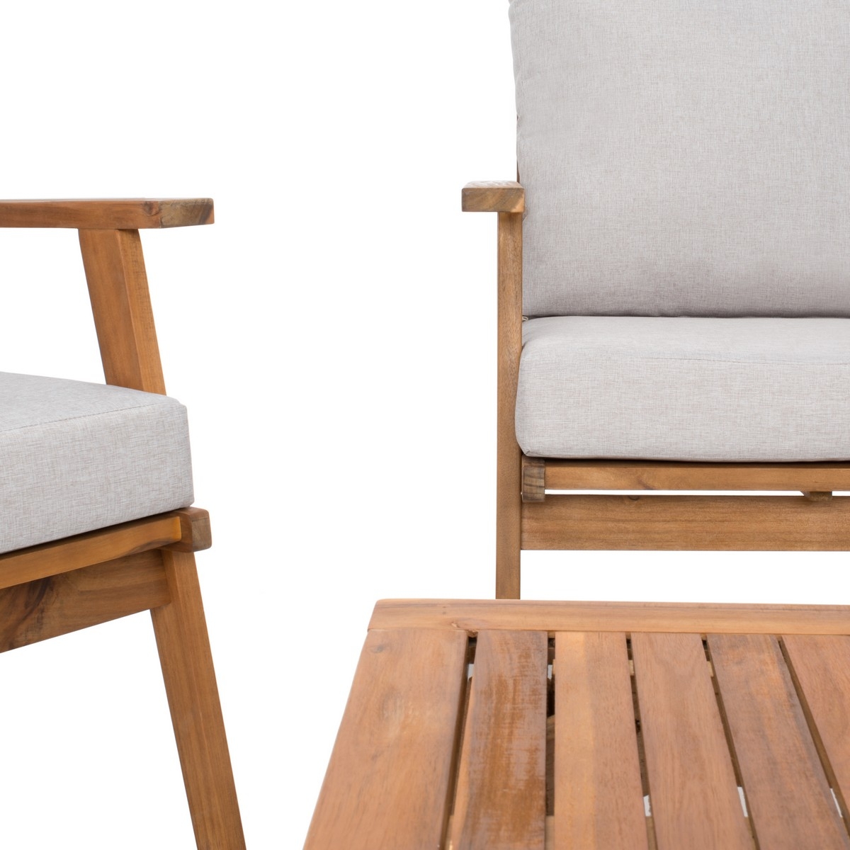 Castalia 4 Pc Outdoor Living Se - Natural/Light Grey - Safavieh - Image 3