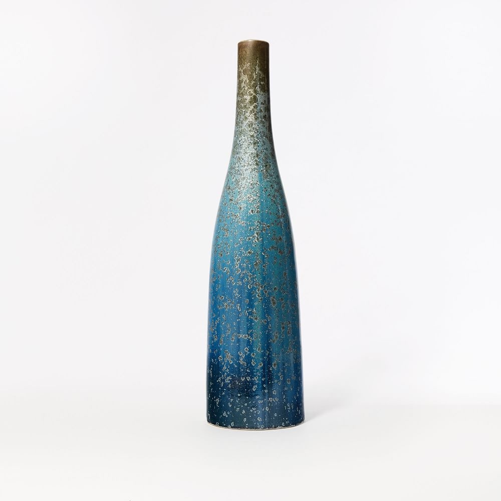 Reactive Glaze Vase, Ocean, Extra Tall Bottle, 25" - Image 0