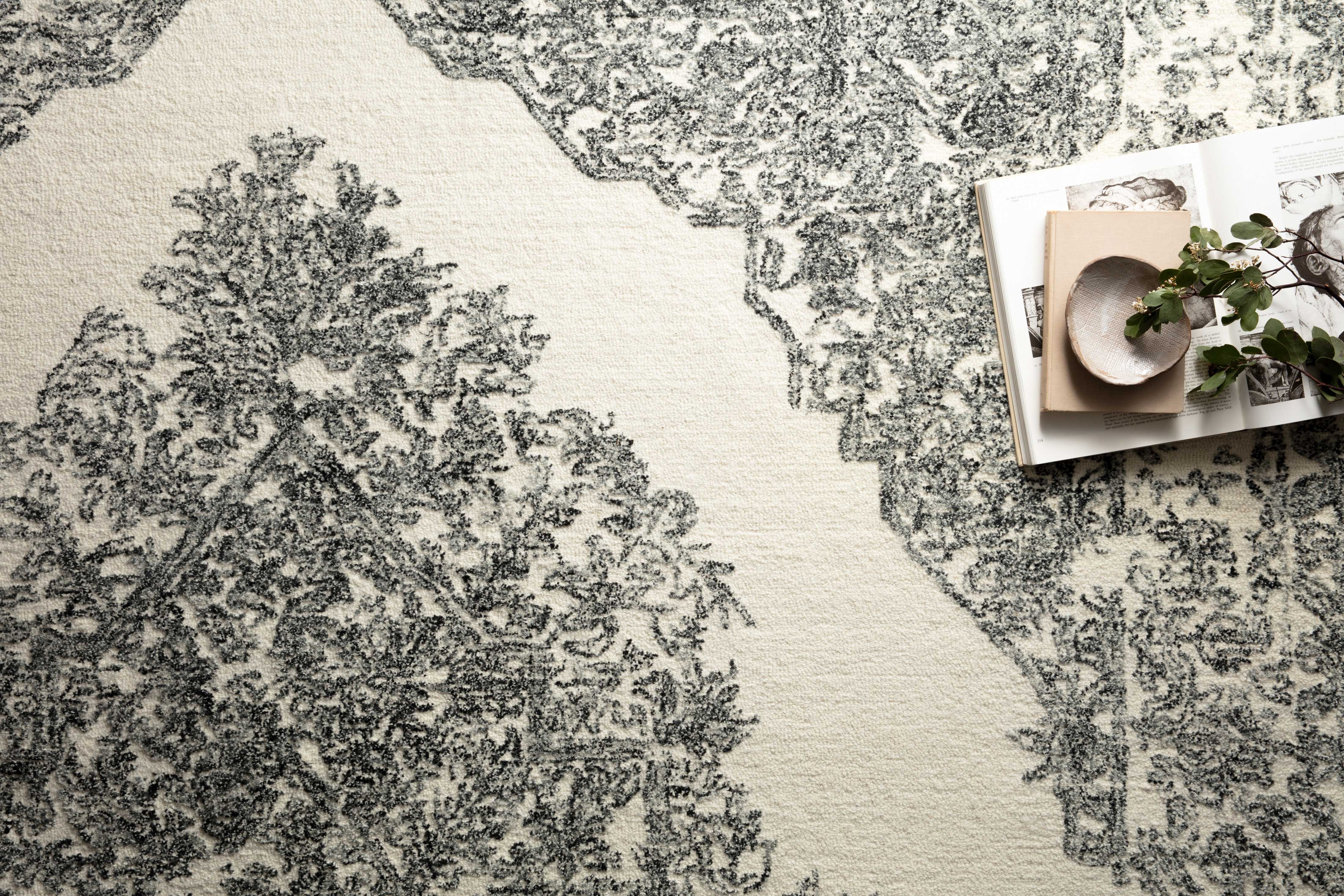 Magnolia Home by Joanna Gaines x Loloi Annie White / Black 18" x 18" Sample - Image 2