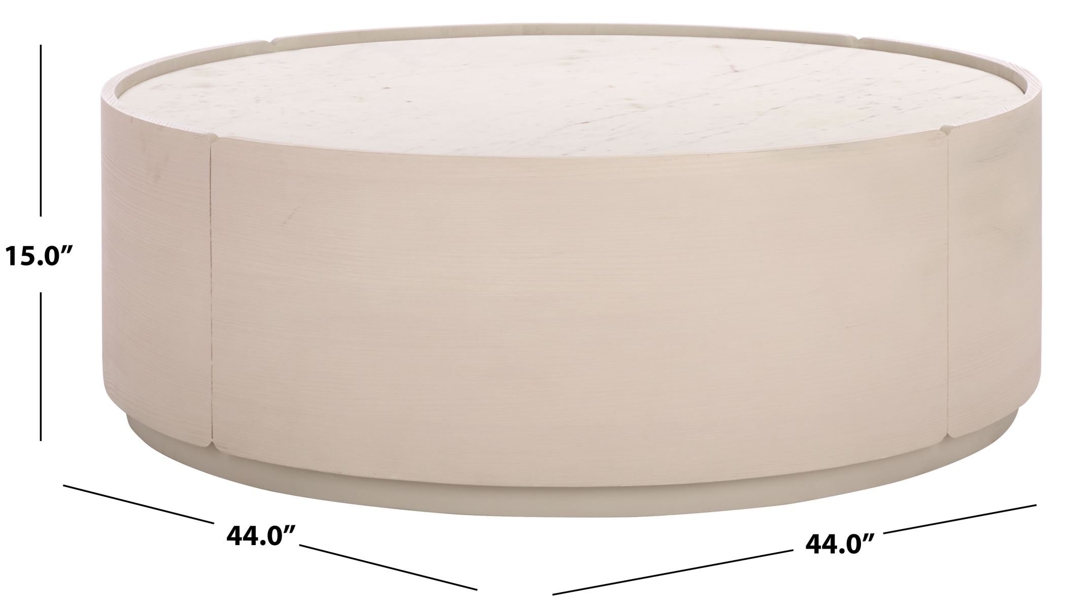 Alanabella Marble Round Coffee Table - Sand / White - Image 6