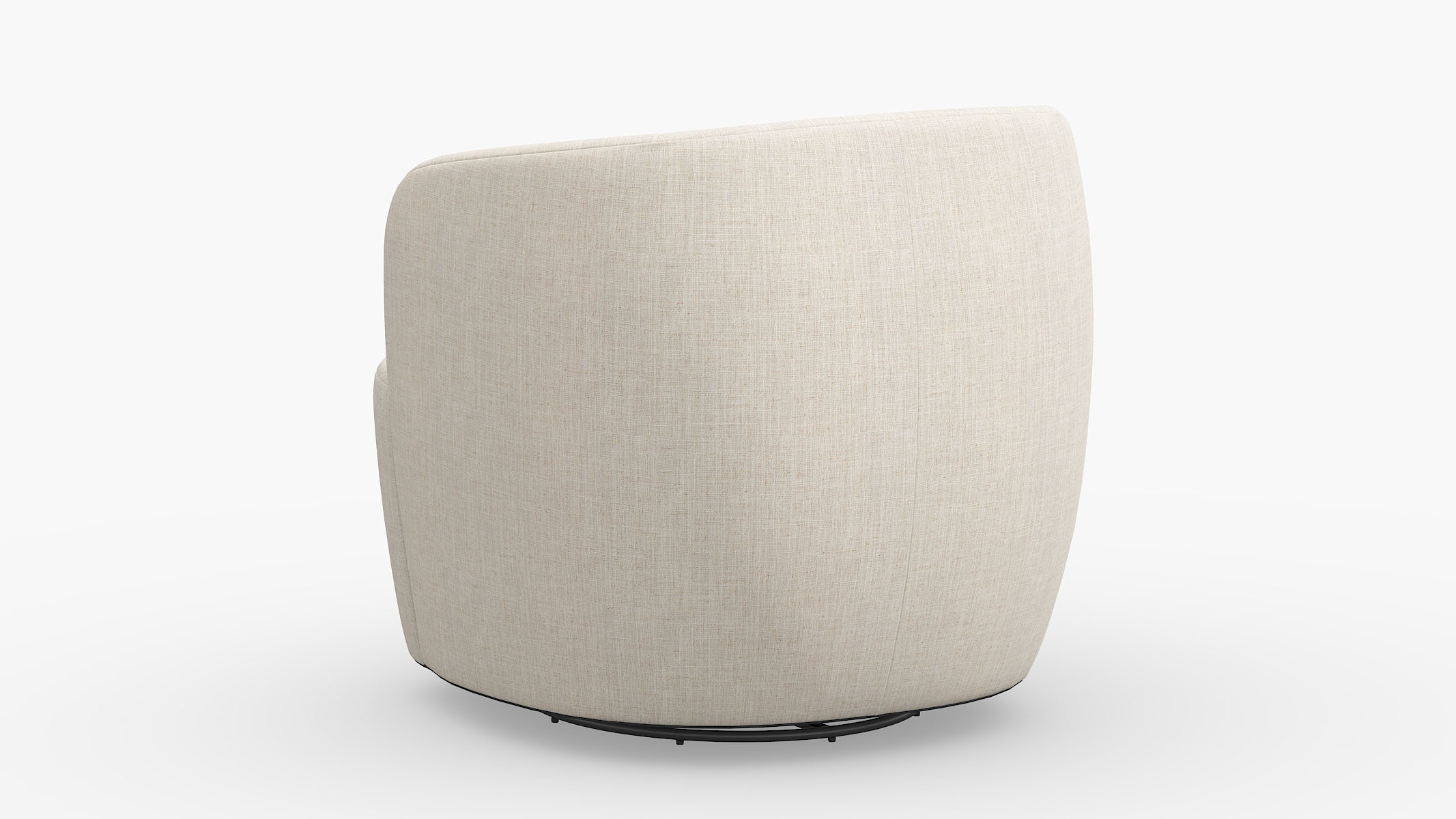 Tub Swivel Chair, Talc Linen - Image 3