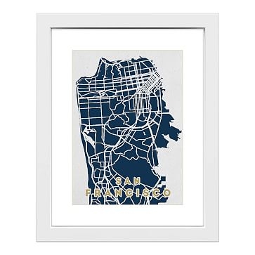 Framed Charleston Map, Black - Image 2