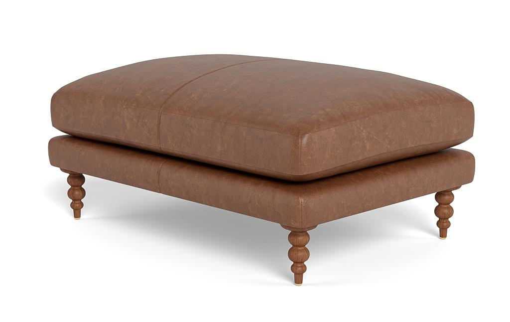 Maxwell Leather Ottoman by Apartment Therapy - Image 2