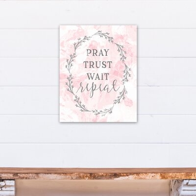Pray Trust Wait Repeat Wreath Print On Canvas - Image 0