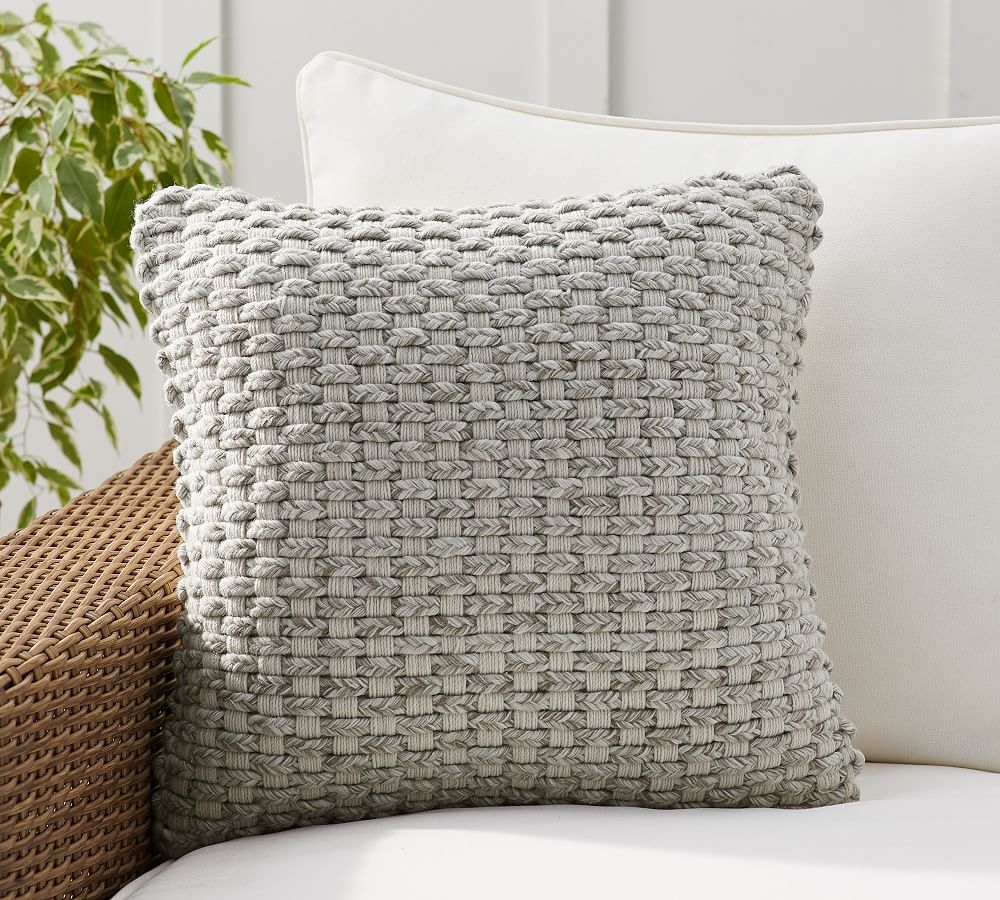 Cadyn Textured Indoor/Outdoor Pillow, 20 x 20", Gray - Image 0