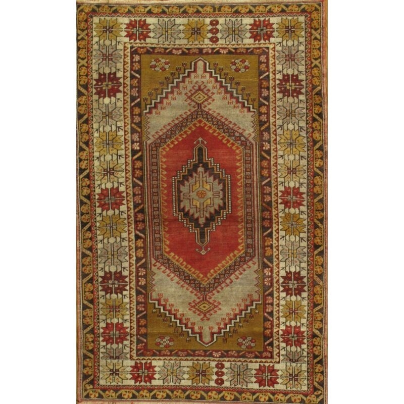 Pasargad Sivas Antique Hand-Knotted Wool Red/Brown/Green Area Rug - Image 0