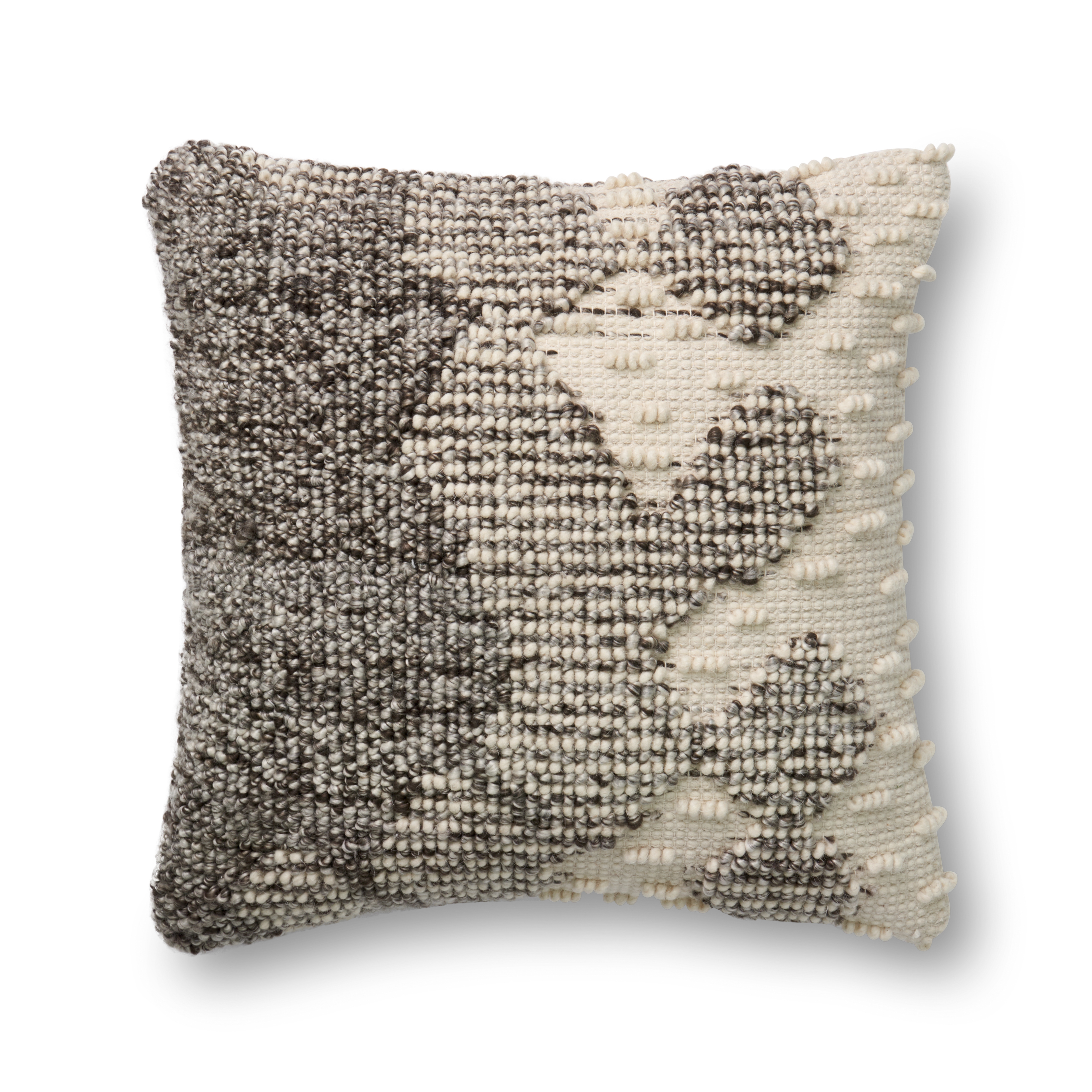 ED Ellen DeGeneres Crafted by Loloi PILLOWS P4002 GREY / IVORY 22" x 22" Cover Only - Image 0