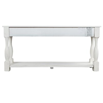 Console Table 64" Long Sofa Table Easy Assembly With Drawers And Shelf For Entryway, Hallway, Living Room (Distressed Black) - Image 0