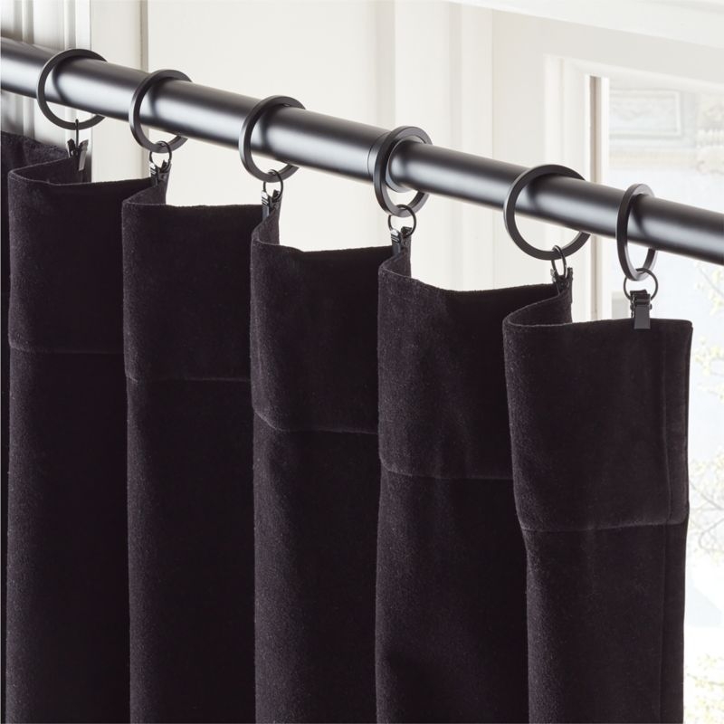 Black Velvet Window Curtain Panel 48''x96'' - Image 1