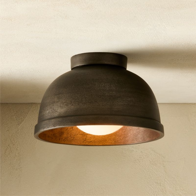 Capitola Indoor/Outdoor Black Cast Aluminum Flush Mount Light - Image 4