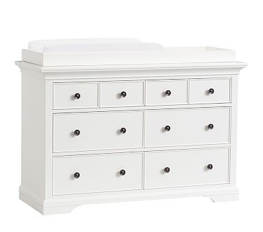 Larkin Extra-Wide Nursery Dresser & Topper Set , Simply White - Image 0