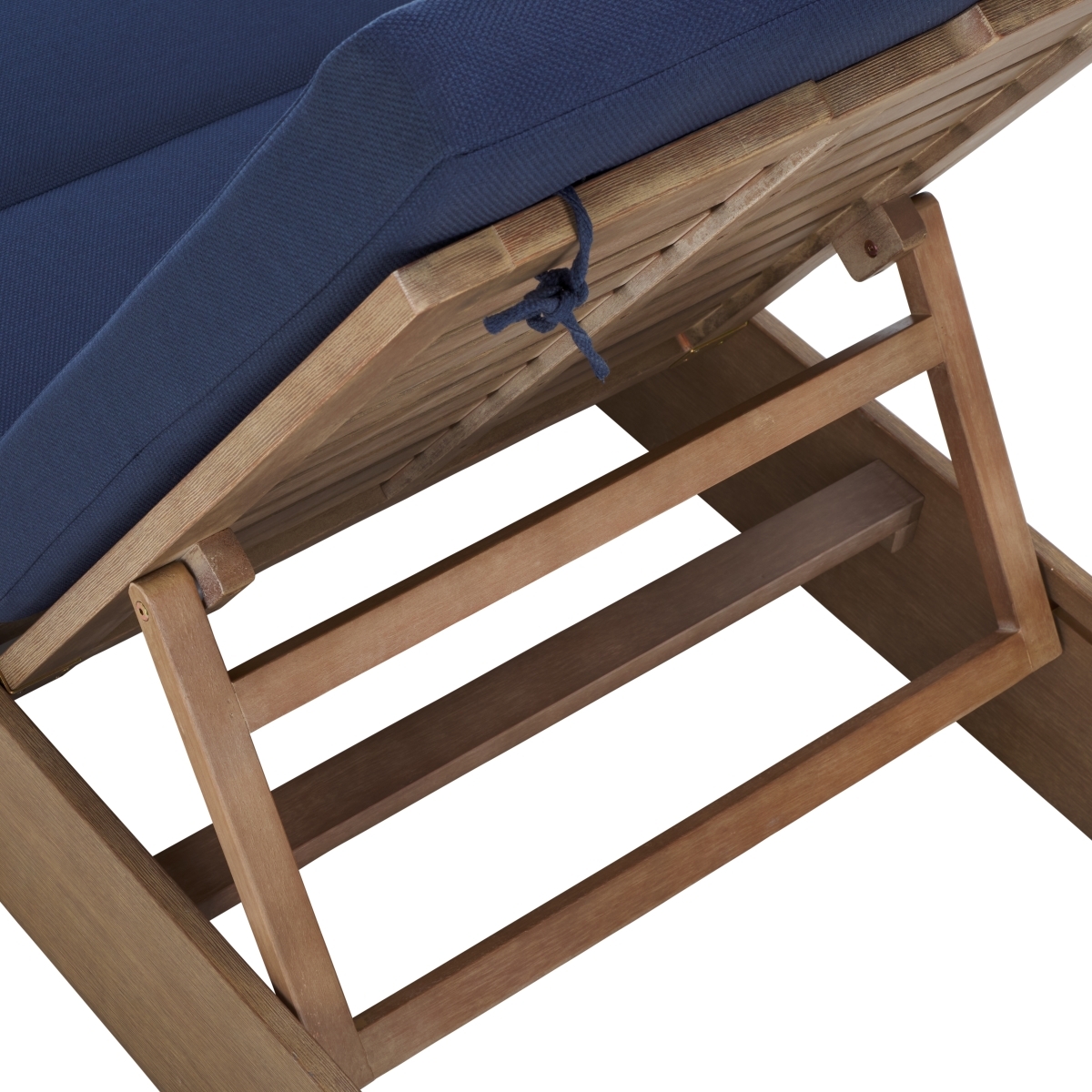 Vincent Wood Chaise Lounge Chair - Natural/Navy - Image 3