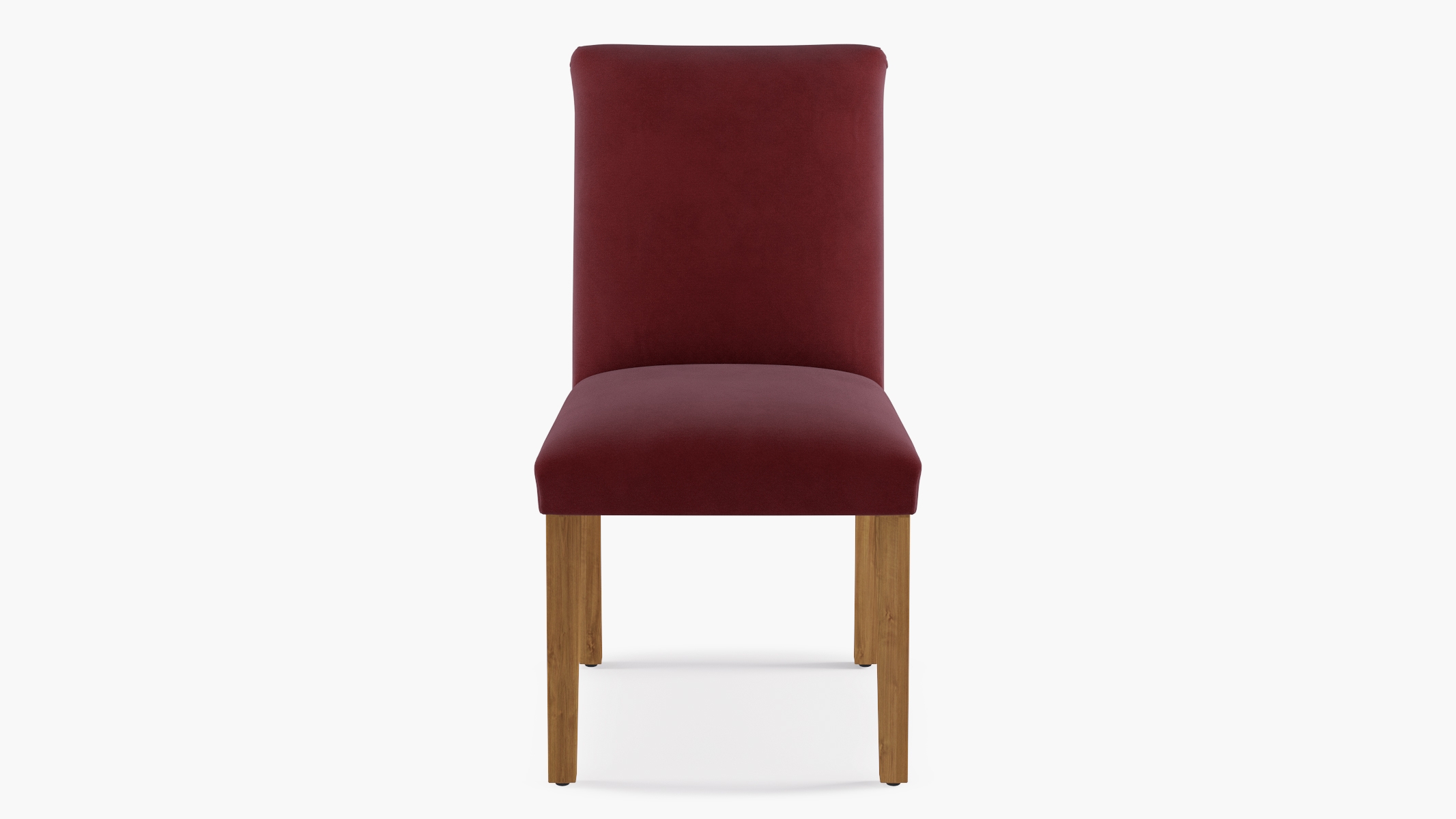 Classic Dining Chair, Bordeaux Velvet, Natural - Image 0