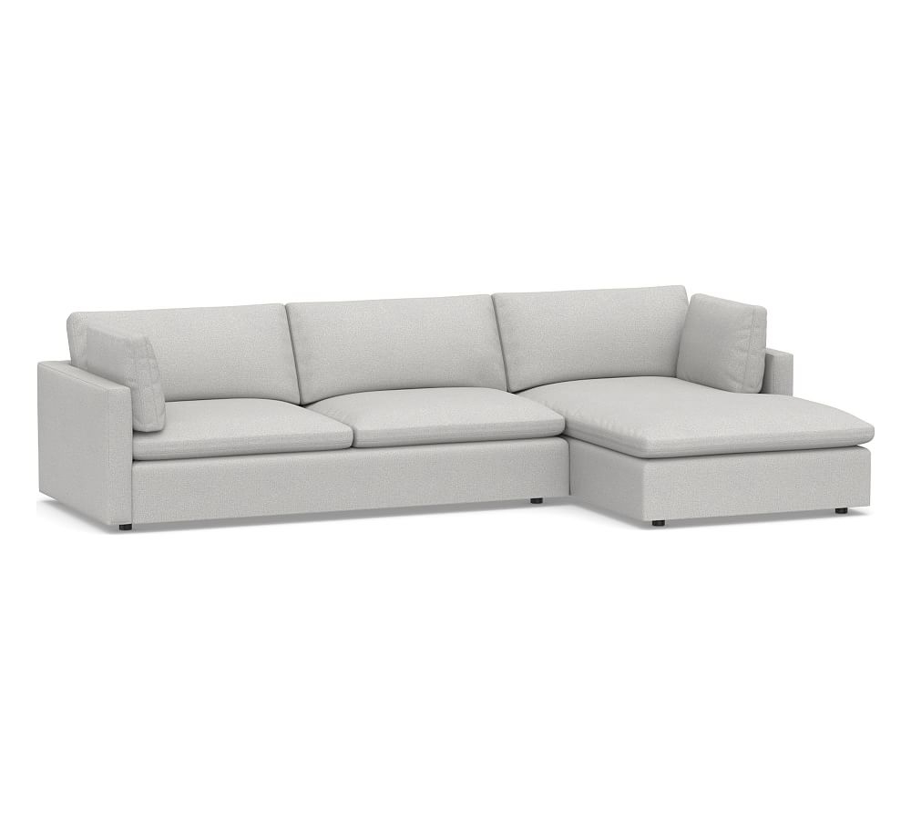Bolinas Upholstered Left Arm Sofa with Chaise Sectional, Down Blend Wrapped Cushions, Park Weave Ash - Image 0