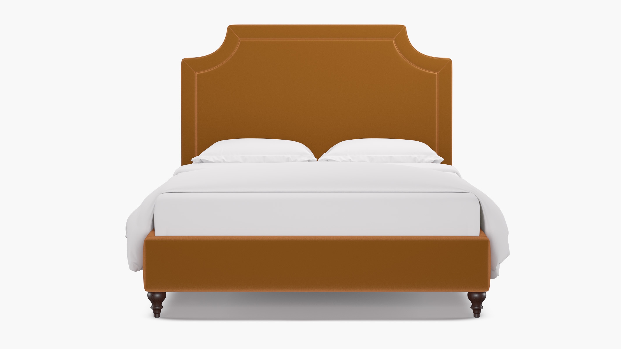 Deco Bed, Marigold Performance Velvet, Espresso Traditional Turned Leg, King - Image 0