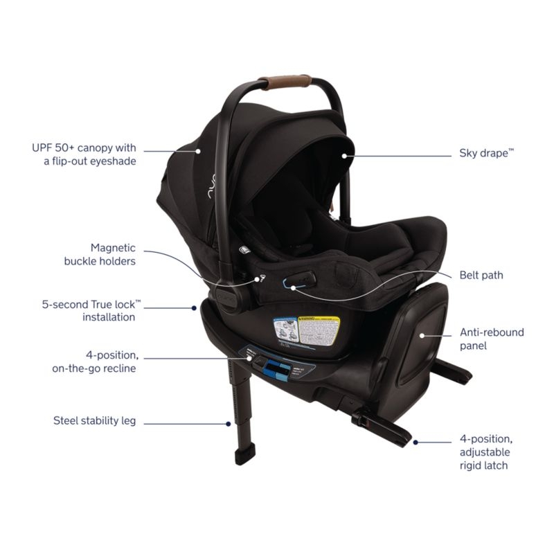Nuna ® PIPA ™ aire rx Caviar Black Reclining Baby Car Seat + DEMI ™ next Stroller Travel  System - Image 7
