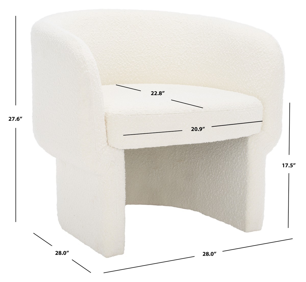 Kellyanne Boucle Modern Accent Chair  - Ivory - Image 9