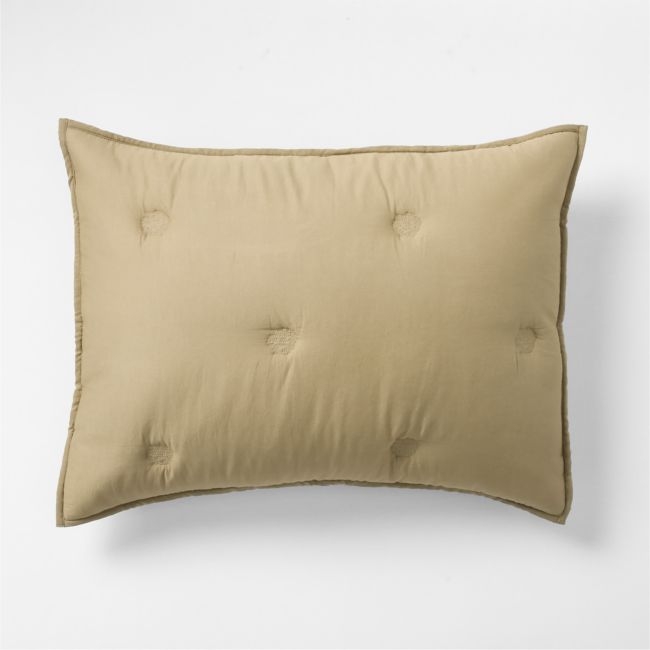 Organic Cotton Voile Garden Green Standard Bed Pillow Sham - Image 0