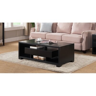 Modern Contemporary Office Home Coffee Table FAUX CROC BLACK Finish - Image 0