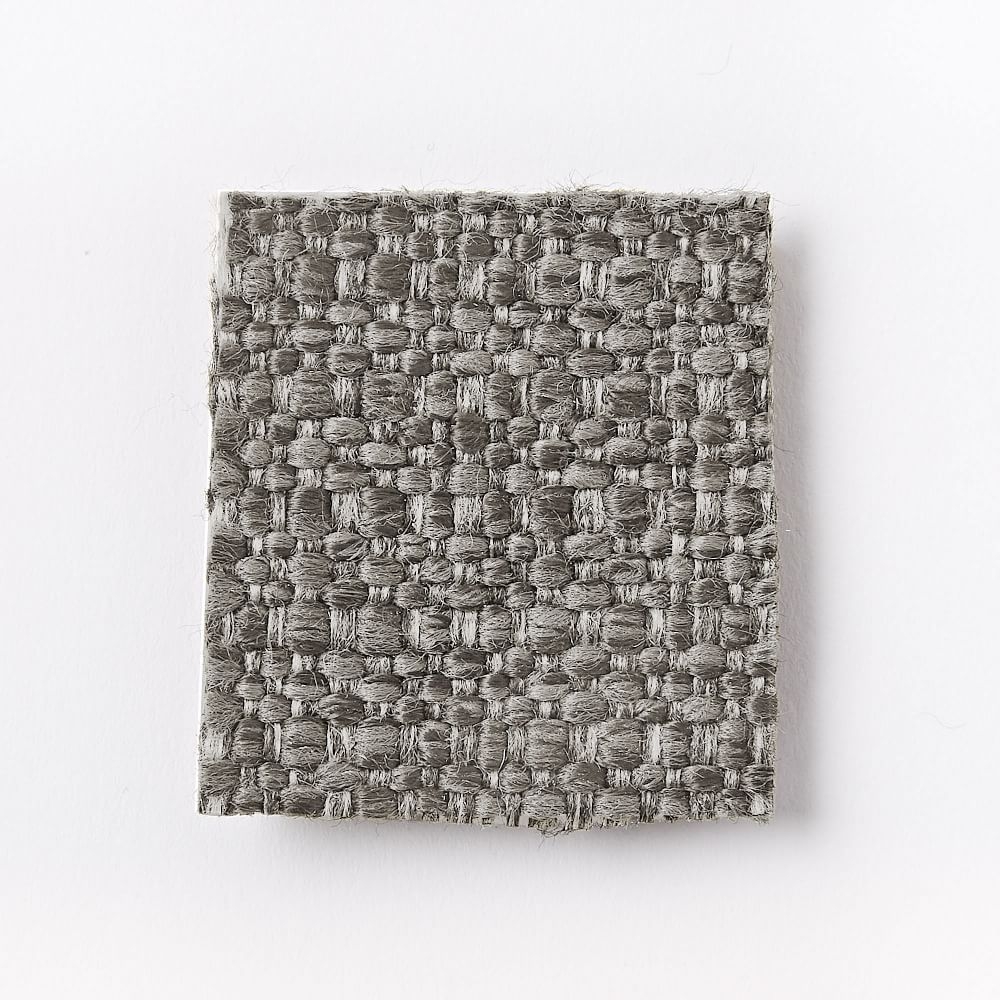 Upholstery Fabric by the Yard, Performance Basketweave, Silver - Image 0