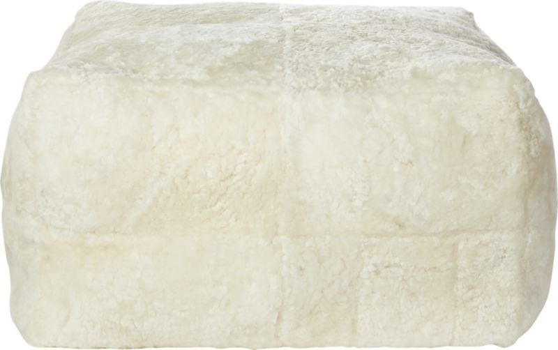 White Shorn Sheepskin Pouf - Image 1