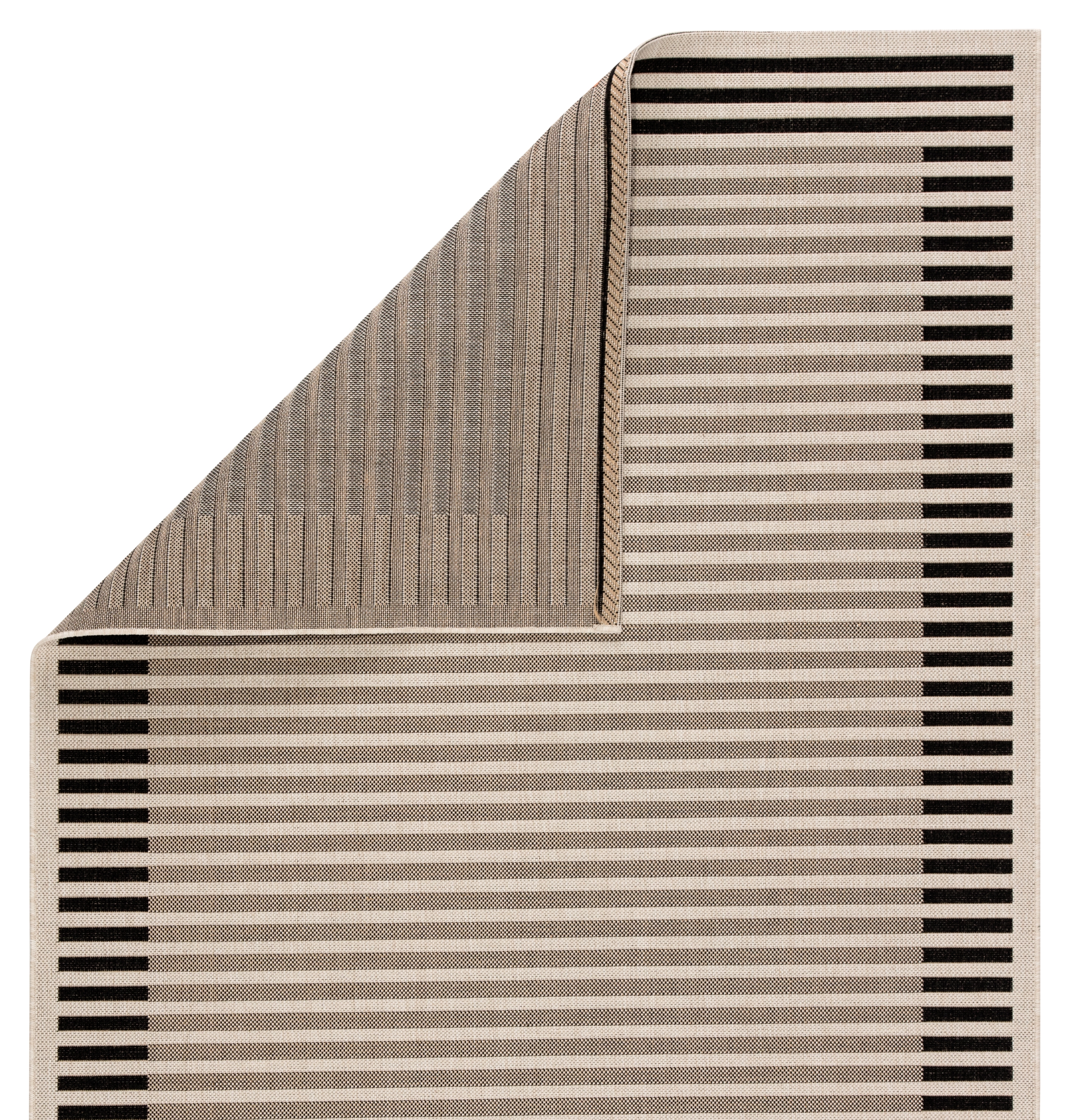 Fathom Indoor/ Outdoor Stripe Area Rug, Ivory & Black ,5'3" x 7'6" - Image 2