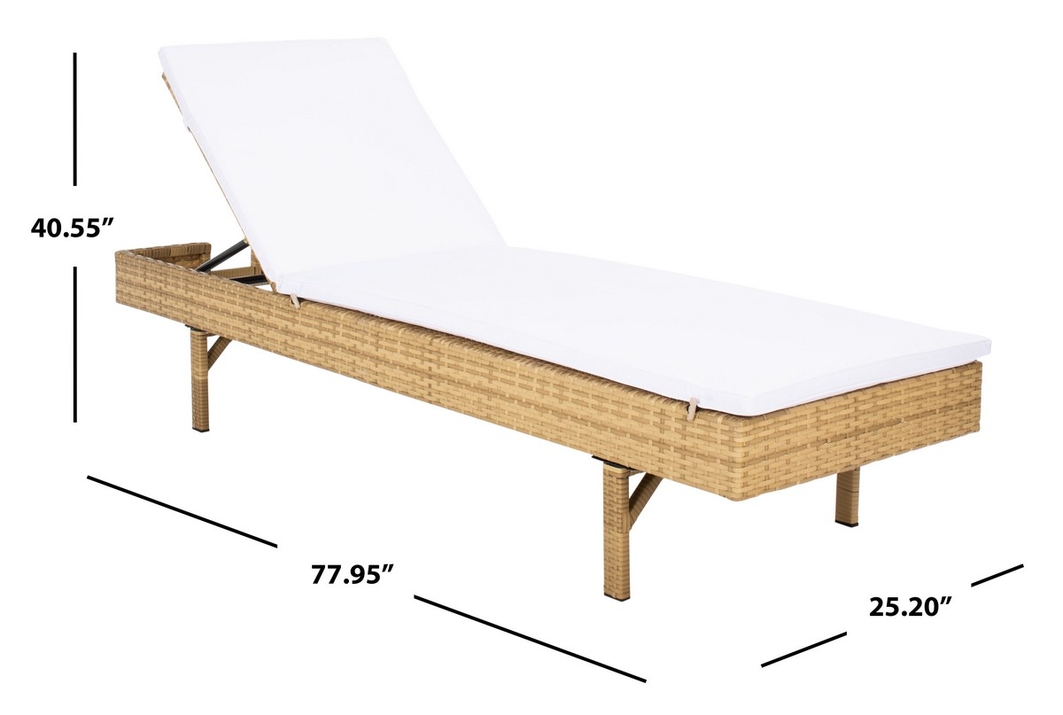 Cam Sunlounger - Natural/White - Safavieh - Image 9