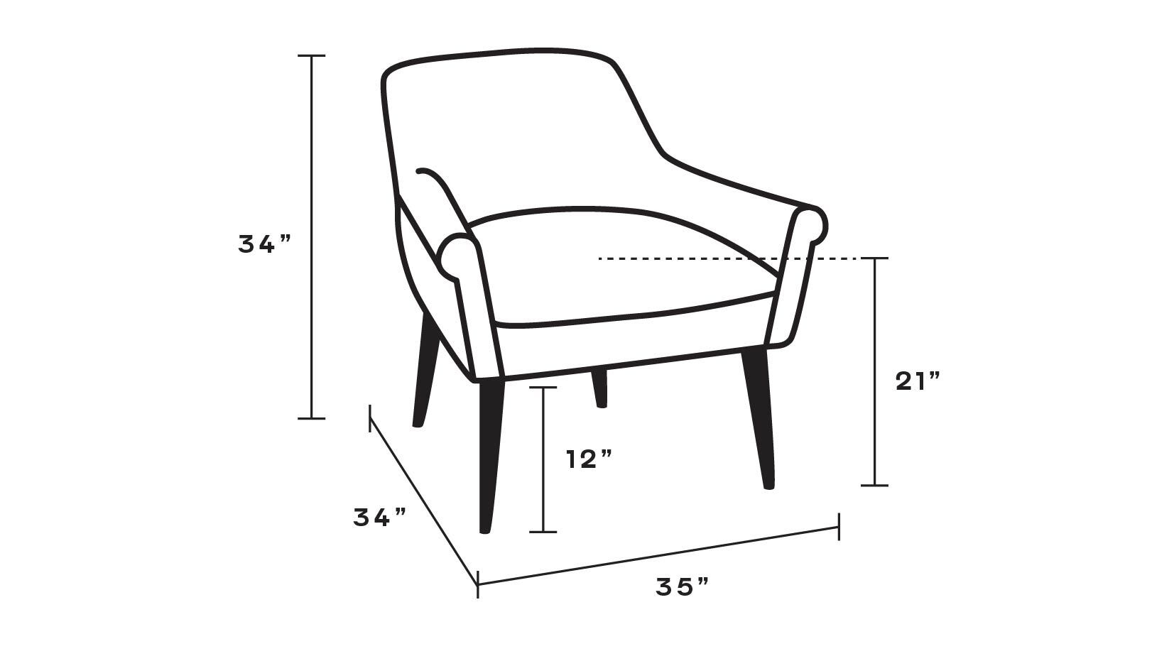 Cocktail Chair, Olive Linen, Black - Image 4