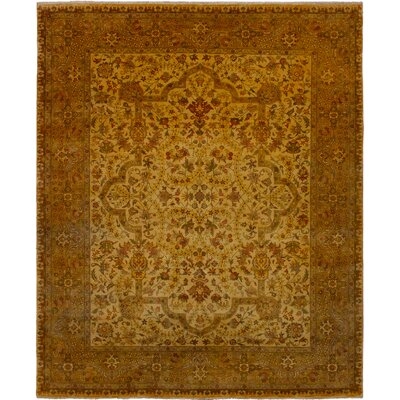 One-of-a-Kind Nase Hand-Knotted 2010s Jamshidpour Yellow/Brown 8'1" x 9'9" Wool Area Rug - Image 0