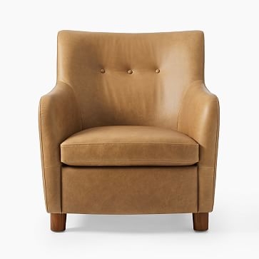 Teddy Chair, Poly, Ludlow Leather, Sesame, Dark Walnut, Set of 2 - Image 5