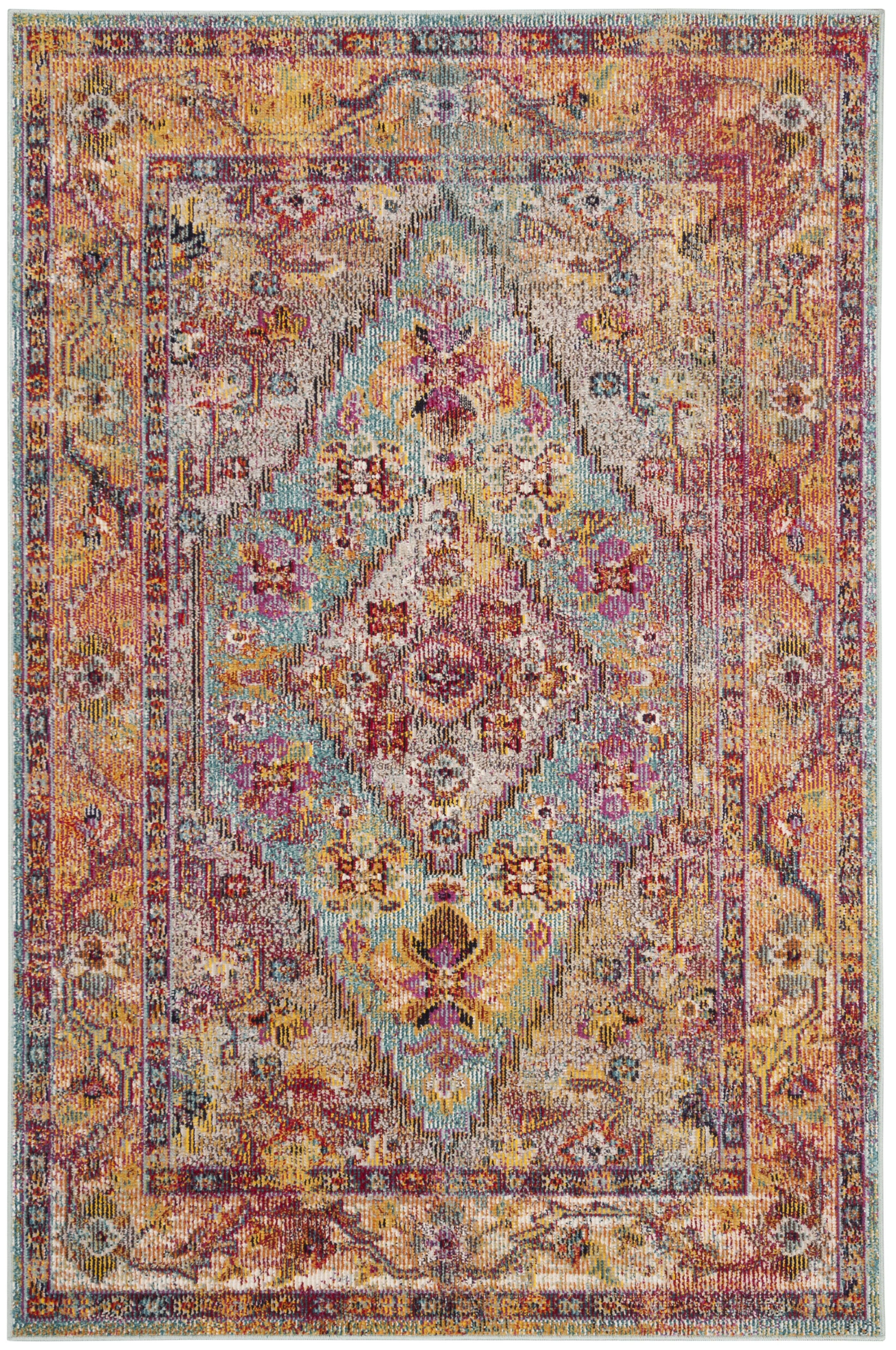 Arlo Home Woven Area Rug, CRS507A, Light Blue/Orange,  4' X 6' - Image 0