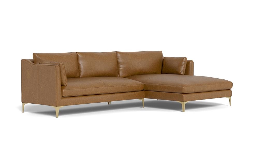 Caitlin Leather Right Chaise Sectional by The EverygirlÃ?Â® - Image 1