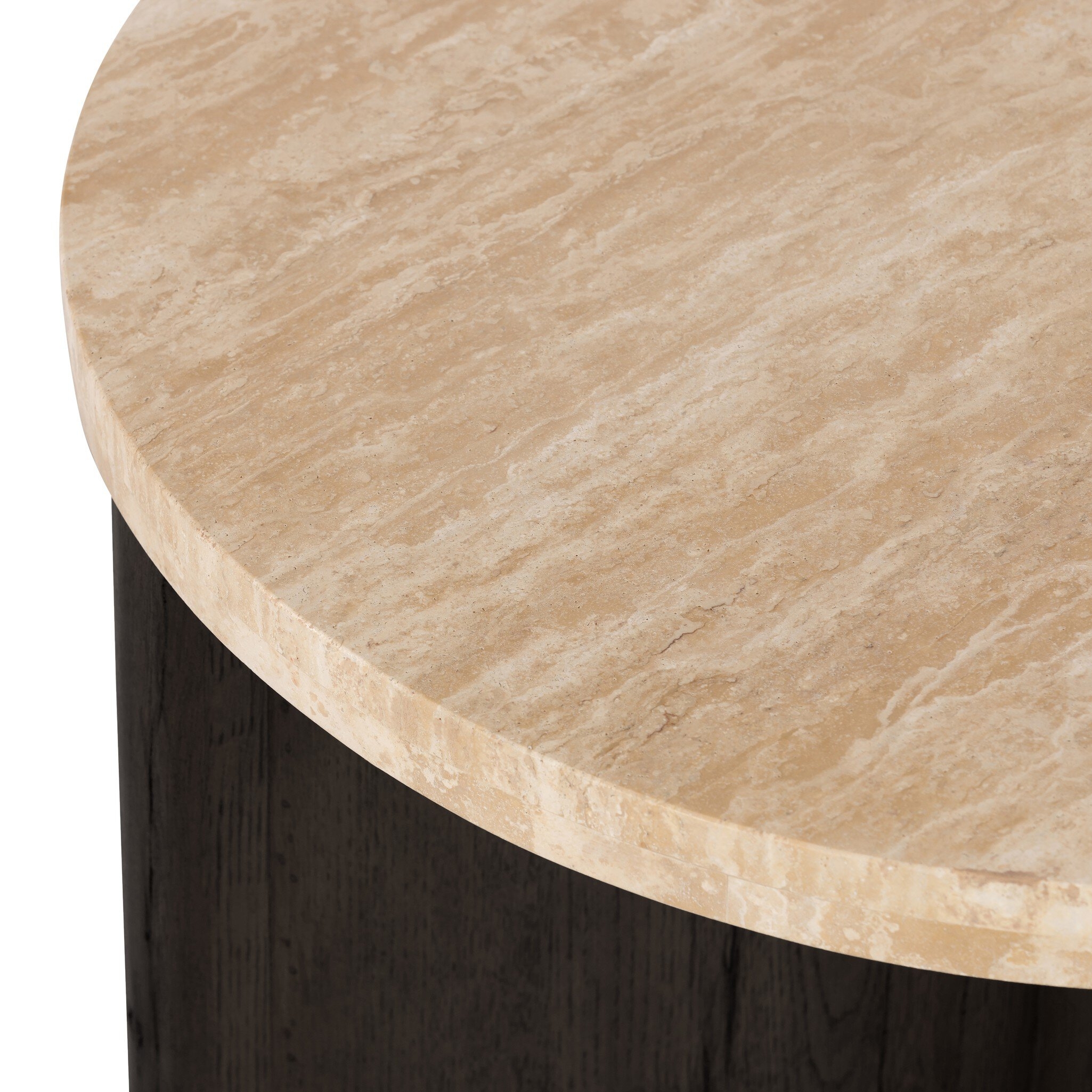 Toli End Table - Travertine - Image 1