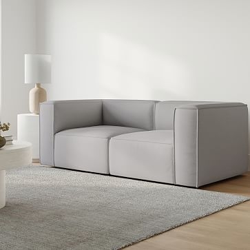 Remi 105" Modular Sofa, Basket Slub, Pearl Gray - Image 1