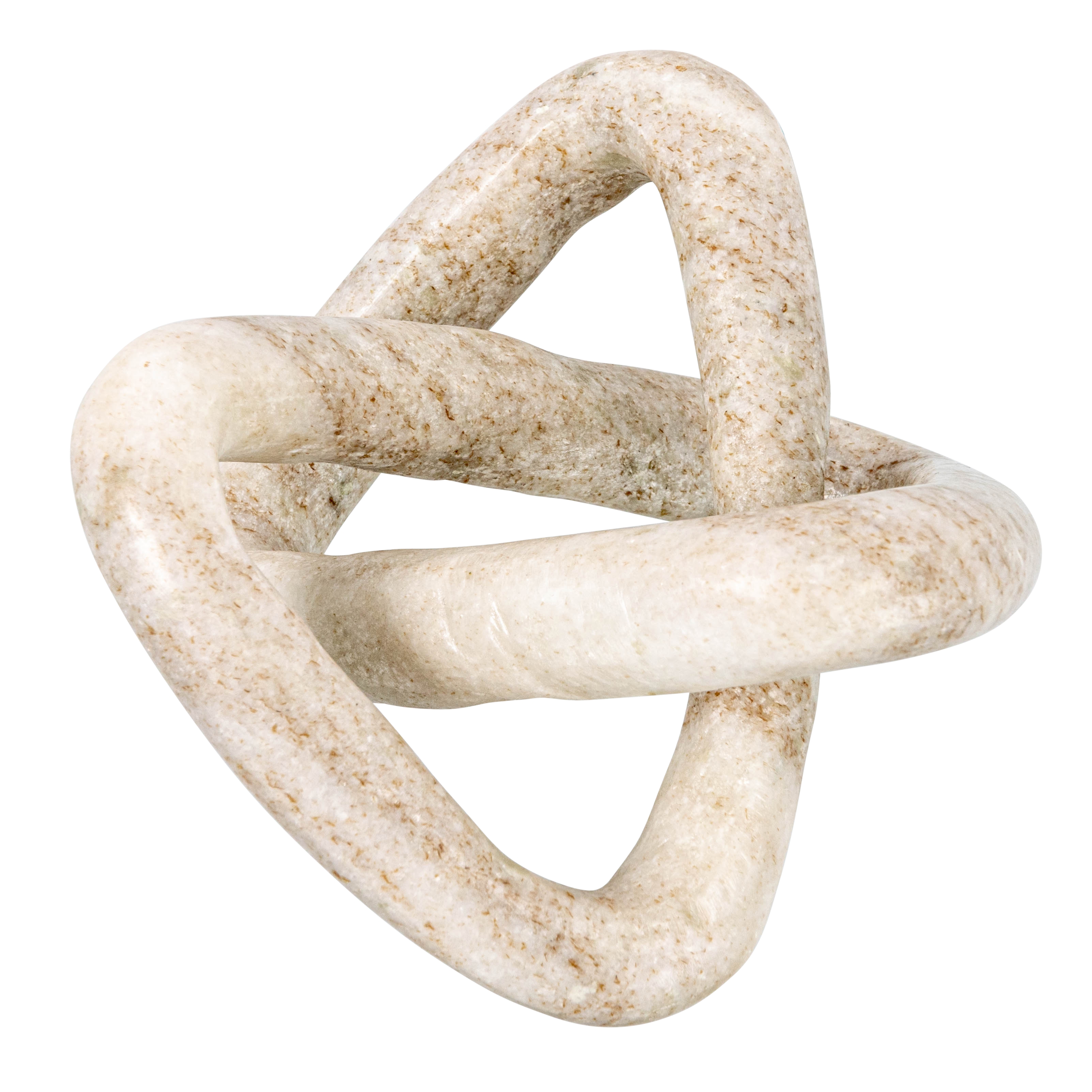 Modern Decorative Marble Link Knot, Beige - Image 0