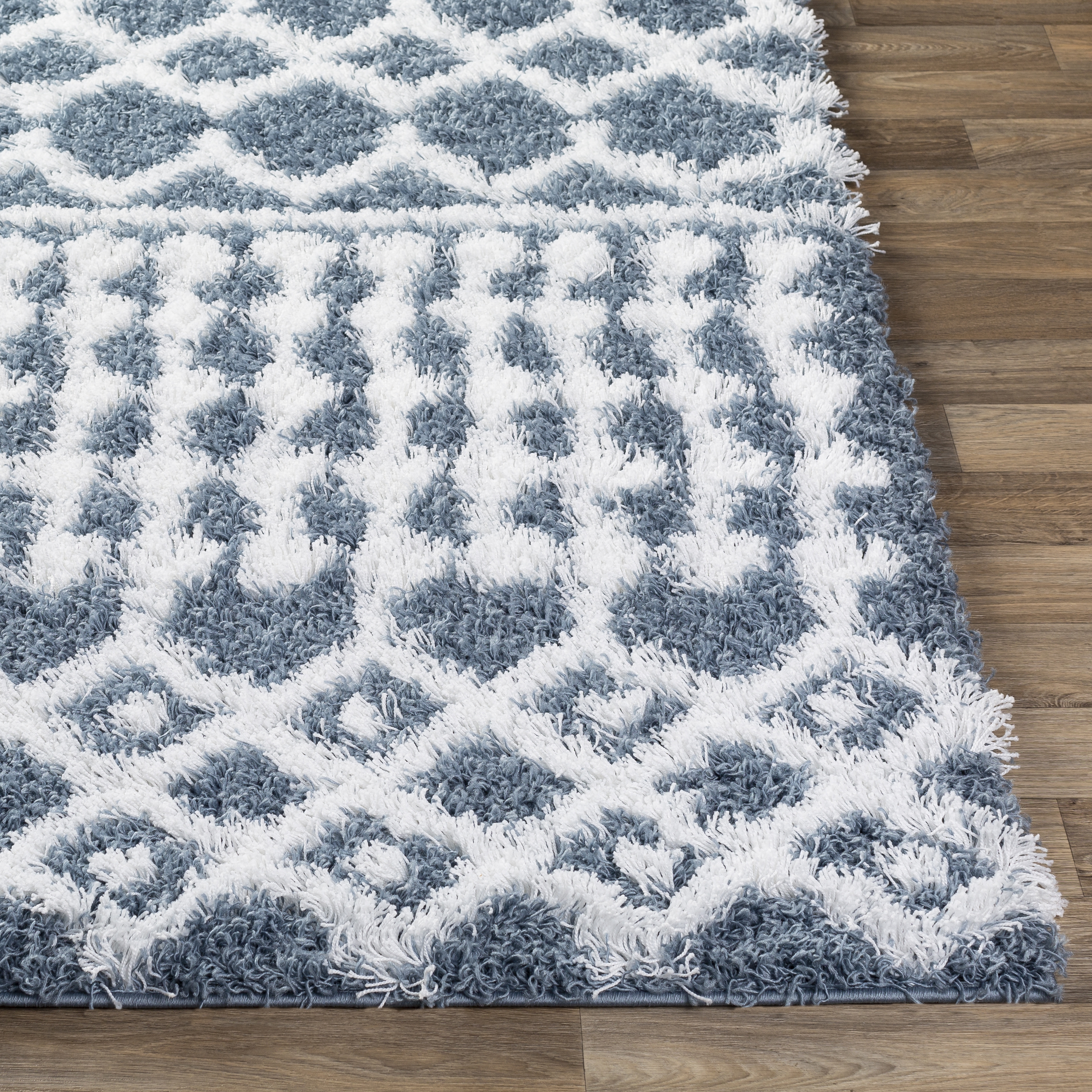 Urban Shag Blue Indoor 2' x 2'11" Machine Woven Rug - Image 2