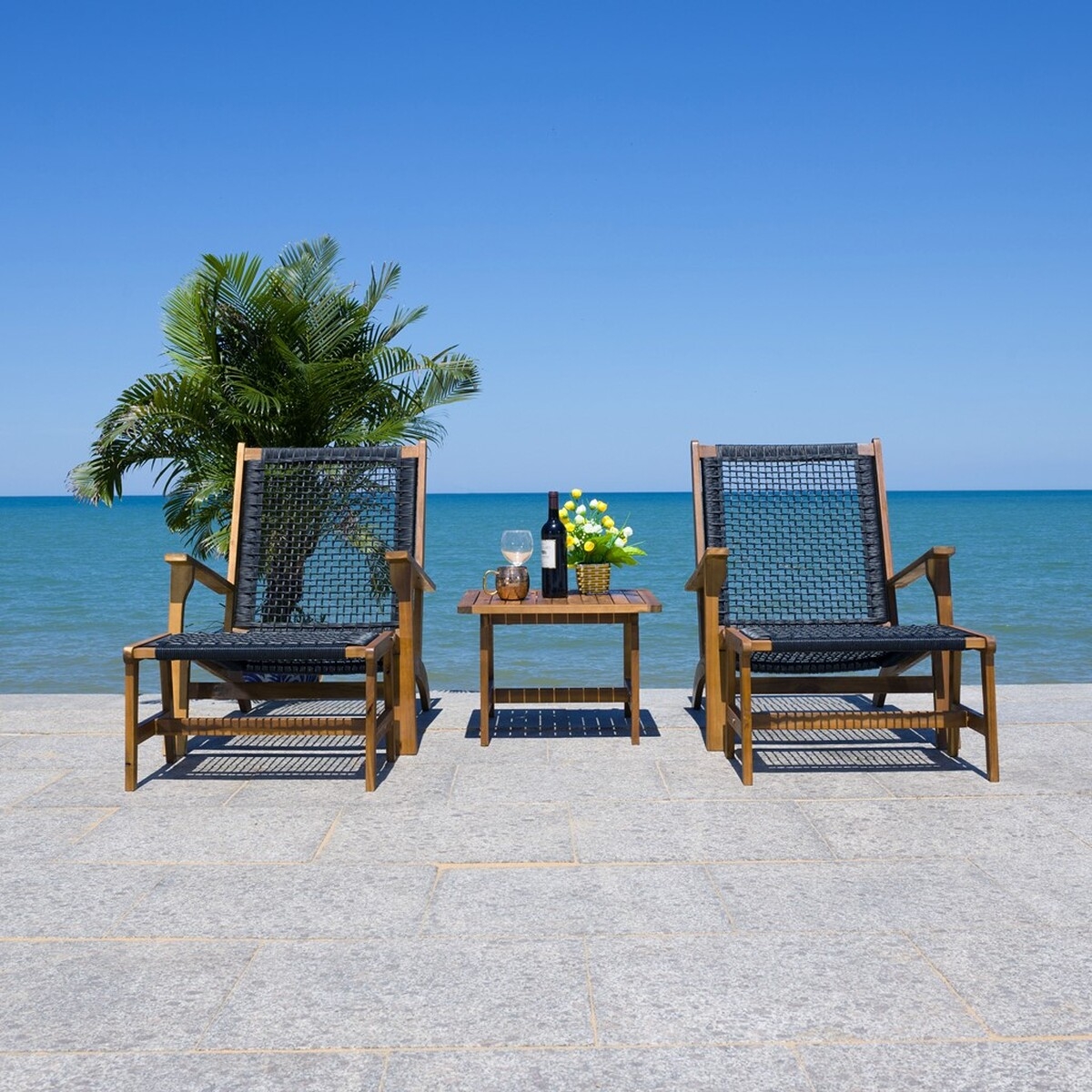 Chantelle Living Set - Natural/Black - Safavieh - Image 8