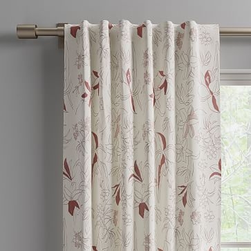 Cotton Canvas Floral Study Curtains, 48"x96", Pink Stone - Image 2