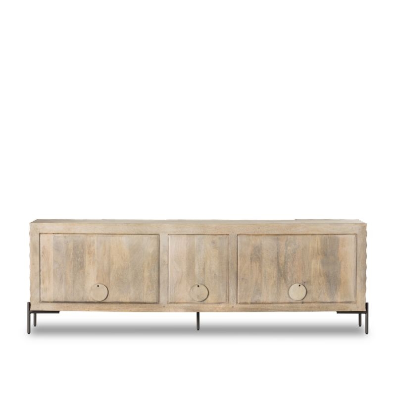 Raffael 82" Grey Wash Wood Storage Media Console - Image 3