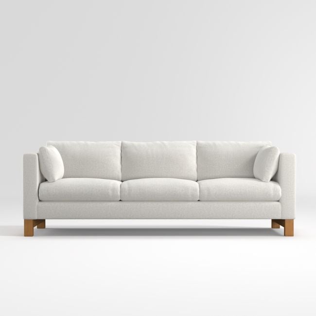 Pacific 3-Seat Track Arm Grande Sofa with Wood Legs, Bliss Cloud - Image 0