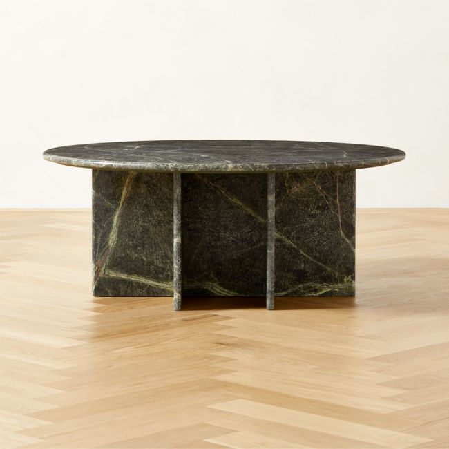 Pasar 42" Round Green Marble Coffee Table - Image 0