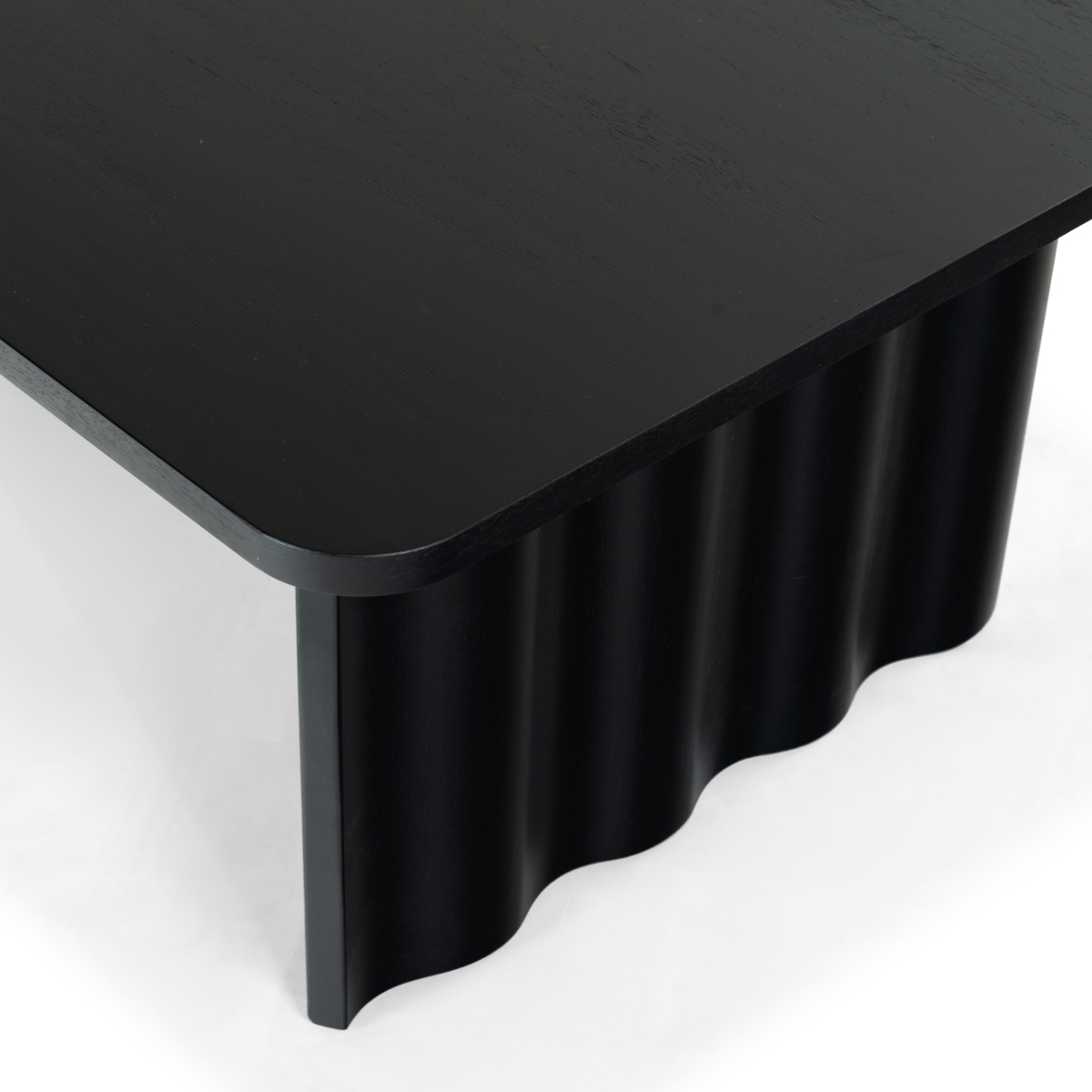Yurina Rectangle Wood Coffee Table - Black - Image 2